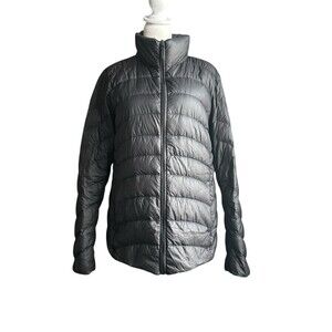 UNIQLO ULTRA LIGHT DOWN Women L Black Quilted Puffer Full Zip Jacket Pockets